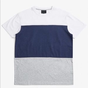 Quinn Mixed Media shirt color block Mens Large Like new L